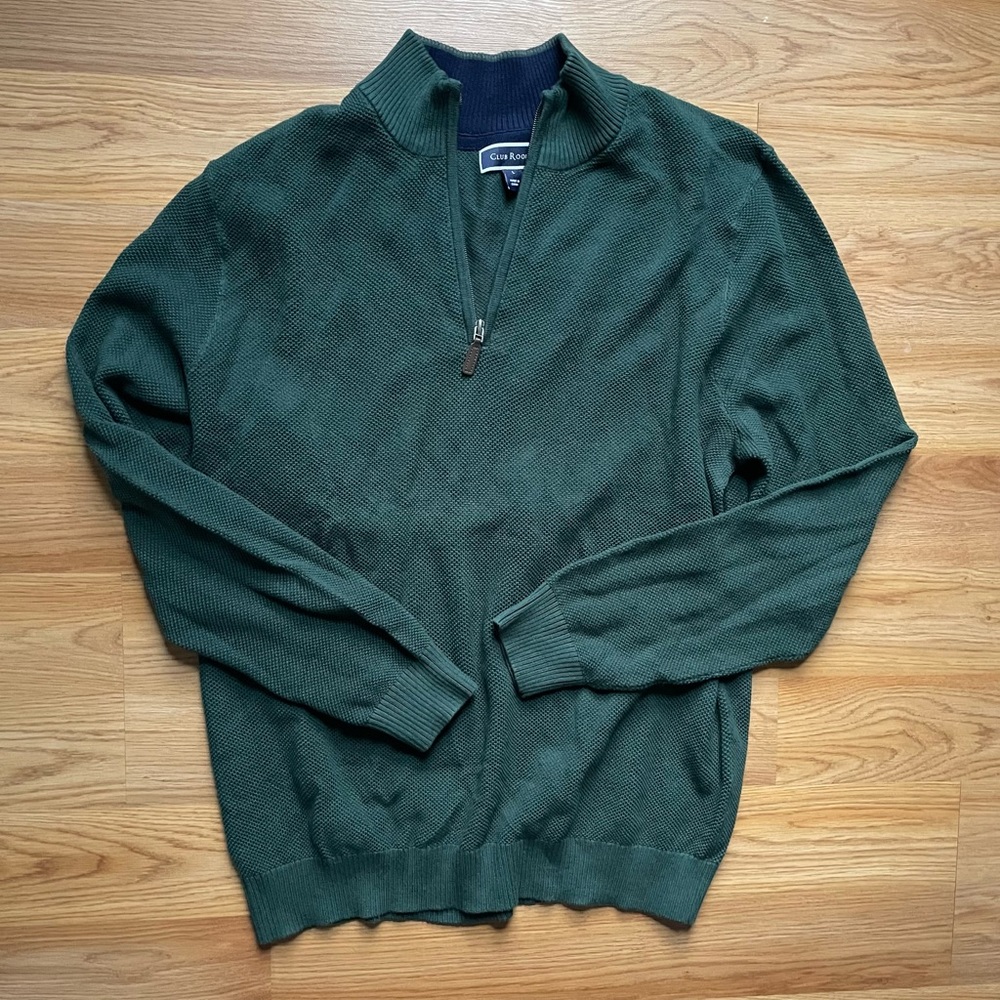 Club Room Men’s Forest Green Waffle Knit Sweater